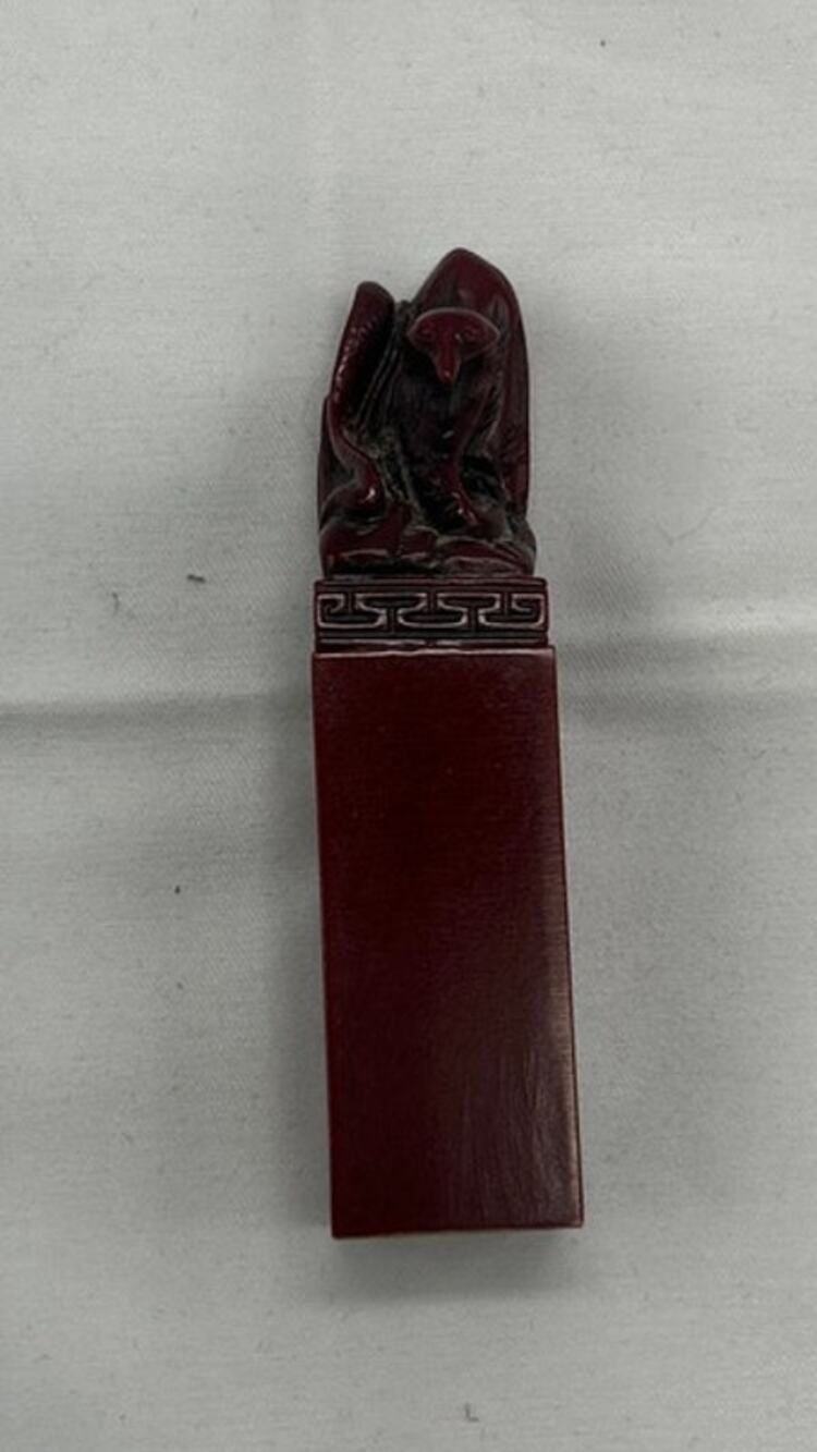 Vtg Chinese Carved Soapstone Chop Seal Blank Stamp Cobra Snake Zodiac 3" China